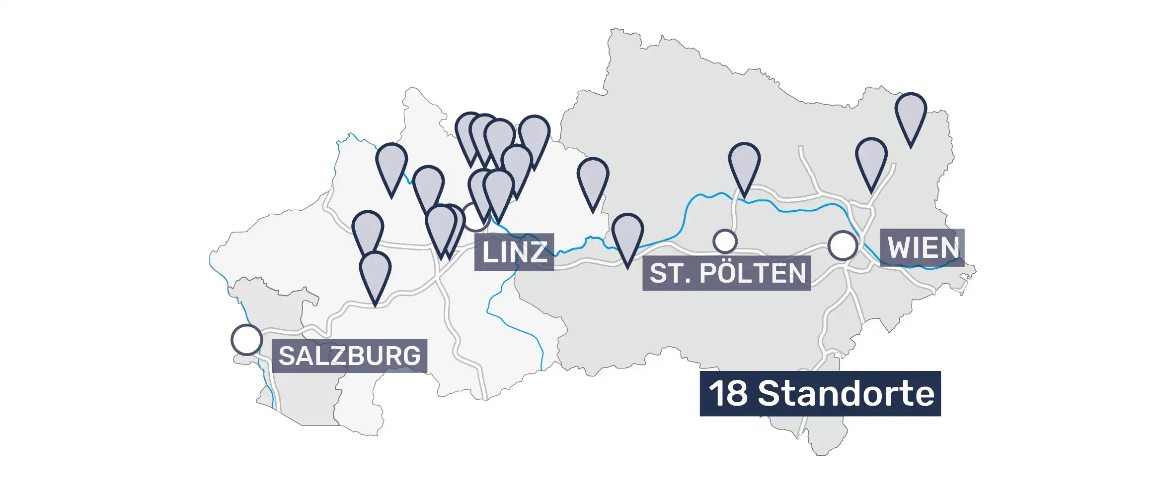 WIMBERGER Gruppe Standorte im Überblick